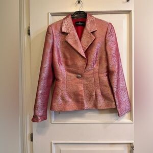 Elegant Pink Brocade Women's Jacket